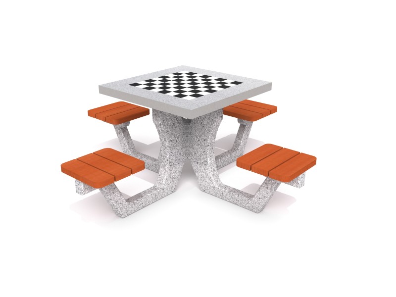 Betonowy stół do gry w szachy / warcaby 01 Plac zabaw tables-Concrete table for chess - checkers 01